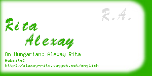 rita alexay business card